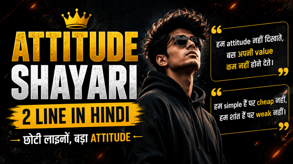 Attitude Shayari 2 Line in Hindi | 200+ Killer Two Line Status 😎🔥 Attitude Shayari 2 Line in Hindi | 200+ Killer Two Line Status 😎🔥